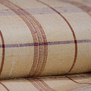 伊兵衛織 ベージュ格子柄単衣　質感・風合