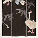 黒地鳥尽くし紗の訪問着　上前