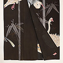 黒地鳥尽くし紗の訪問着　上前