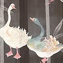 黒地鳥尽くし紗の訪問着　質感・風合