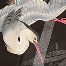 黒地鳥尽くし紗の訪問着　質感・風合