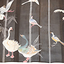 黒地鳥尽くし紗の訪問着　質感・風合