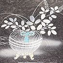 秋草に虫かご文様紋紗の羽織　質感・風合