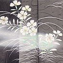 秋草に虫かご文様紋紗の羽織　質感・風合