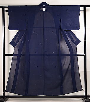 カモメの単衣小紋