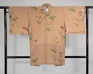 笹に雀文様羽織