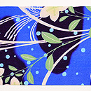 水玉に桔梗とススキ名古屋帯 前柄