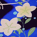 水玉に桔梗とススキ名古屋帯 質感・風合