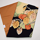 柿と葉名古屋帯　帯裏