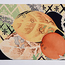 柿と葉名古屋帯　前柄