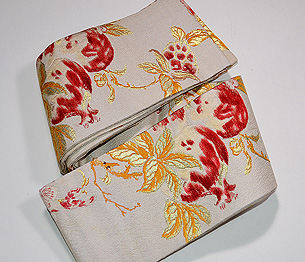 ザクロの織り半幅帯