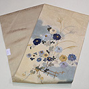 白地に菊文様刺繍名古屋帯　帯裏