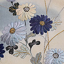 白地に菊文様刺繍名古屋帯　質感・風合