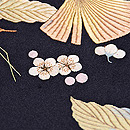 吹き寄せ黒繻子の名古屋帯 質感・風合