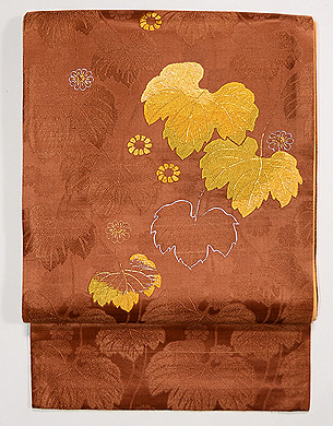 つたと小菊秋色開き名古屋帯