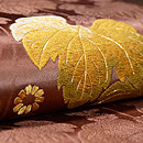 つたと小菊秋色開き名古屋帯 質感・風合