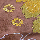 つたと小菊秋色開き名古屋帯 質感・風合