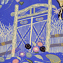 間垣に木戸四季の草花名古屋帯 質感・風合