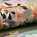 秋の小花と水車の刺繍袋帯 質感・風合