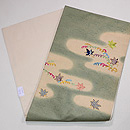 小波紋と楓の刺繍開き名古屋帯 帯裏