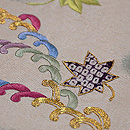 小波紋と楓の刺繍開き名古屋帯 質感・風合