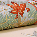 秋の御簾文様開き名古屋帯 質感・風合