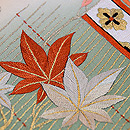 秋の御簾文様開き名古屋帯 質感・風合