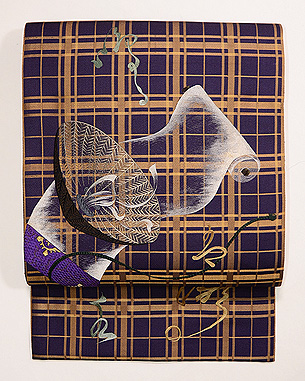 勧進帳文様開き名古屋帯