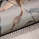 ススキ野に雁の刺繍名古屋帯　質感・風合