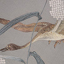 ススキ野に雁の刺繍名古屋帯　質感・風合