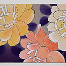 菊とバラの染め名古屋帯　前柄