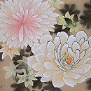 菊とバラの染め名古屋帯　質感・風合