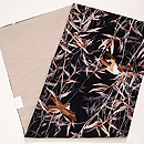 竹藪に雀縮緬名古屋帯　帯裏