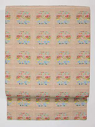 窓絵文様名古屋帯