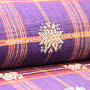 インドネシア 茶地格子に紋織名古屋帯　質感・風合