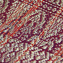 インドネシア 茶地格子に紋織名古屋帯　質感・風合