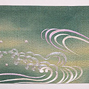 水車に雁の図名古屋帯　前柄