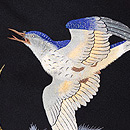 月に雁の刺繍名古屋帯　質感・風合