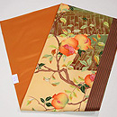 垣根とザクロの染名古屋帯　帯裏