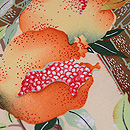 垣根とザクロの染名古屋帯　質感・風合