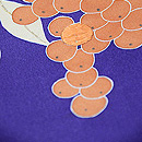 紫地南天の染名古屋帯　質感・風合