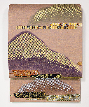 山に笛開き名古屋帯