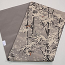 雪持ち笹に雀縮緬地名古屋帯　帯裏