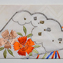 鉄線に扇文様単名古屋帯 前柄