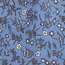 浦野理一作 小花散らし藍型染め名古屋帯 質感・風合