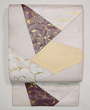 唐草切嵌文様綴袋帯