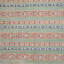 若草色縞織紗開き名古屋帯 前柄