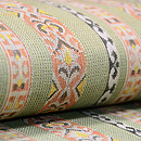 若草色縞織紗開き名古屋帯 質感・風合