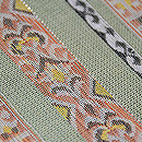 若草色縞織紗開き名古屋帯 質感・風合