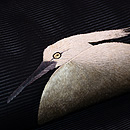 柳にとまる白鷺の図刺繍絽名古屋帯　質感・風合